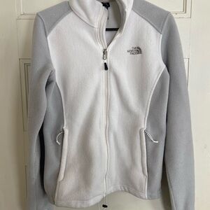 The North Face Women's Fleece Jacket in White and Gray